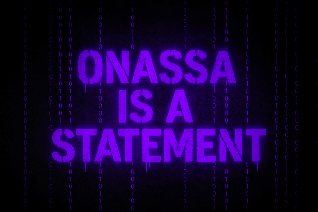 Onassa SEO Cyprus digital marketing statemen in purple neon style